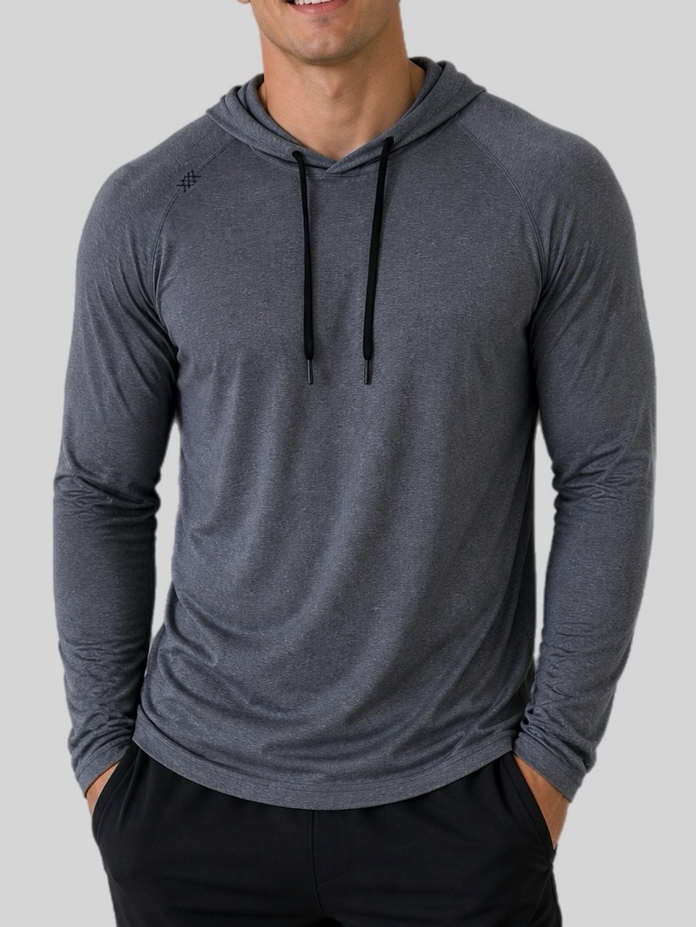 Rhone Men's Long-Sleeve Hooded Shirt - Charcoal Gray Size XXL
